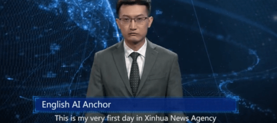 Xinhua conduttore telegiornale intelligenza artificiale